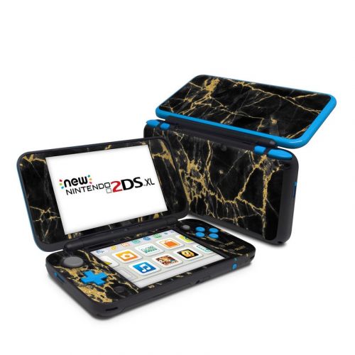 Black Gold Marble Nintendo 2DS XL Skin