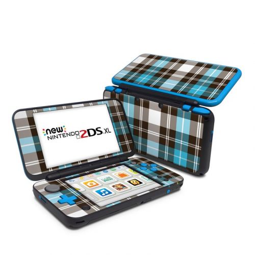 Turquoise Plaid Nintendo 2DS XL Skin