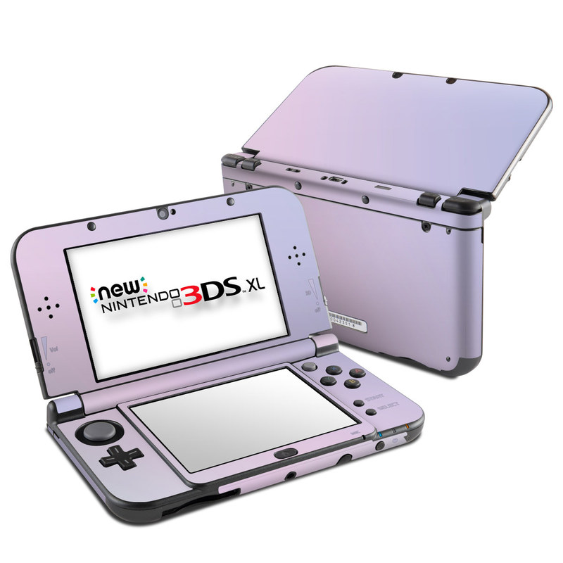 Nintendo 3DS XL Skin design of White, Blue, Daytime, Sky, Atmospheric phenomenon, Atmosphere, Calm, Line, Haze, Fog, with pink, purple, blue colors