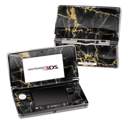 Black Gold Marble Nintendo 3DS (Original) Skin