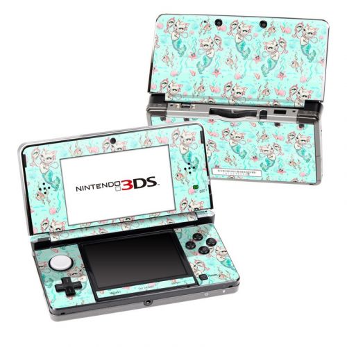 Merkittens with Pearls Aqua Nintendo 3DS (Original) Skin