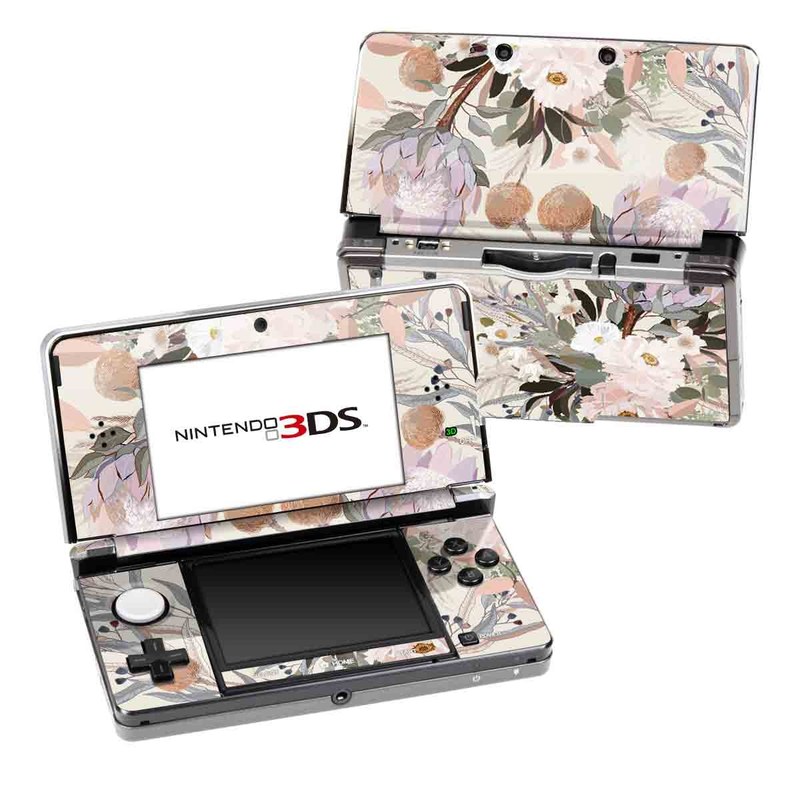 Nintendo 3DS Original Skin design of Flower, Floral design, Watercolor paint, Plant, Spring, Branch, Flower Arranging, Lilac, Floristry, Petal, with pink, purple, green, brown, white, yellow, black colors
