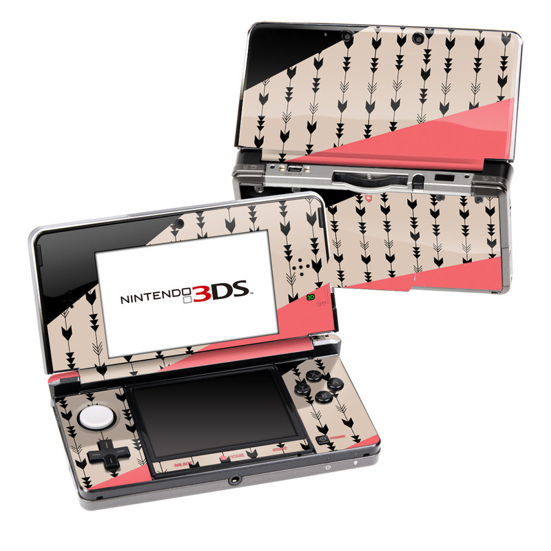 Nintendo 3DS Original Skin design of Line, Pattern, Design, Font, Illustration, with black, gray, pink colors