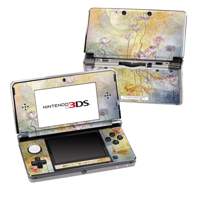 Nintendo 3DS Original Skin design of Watercolor paint, Painting, Art, Yellow, Flower, Acrylic paint, Floral design, Visual arts, Modern art, Illustration, with blue, red, orange, pink, yellow colors
