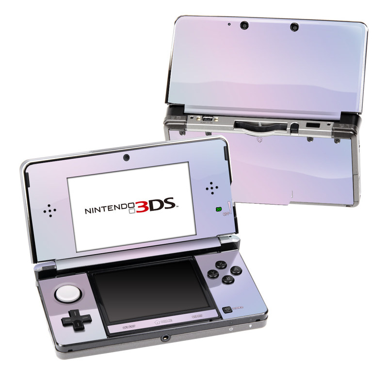 Nintendo 3DS Original Skin design of White, Blue, Daytime, Sky, Atmospheric phenomenon, Atmosphere, Calm, Line, Haze, Fog with pink, purple, blue colors