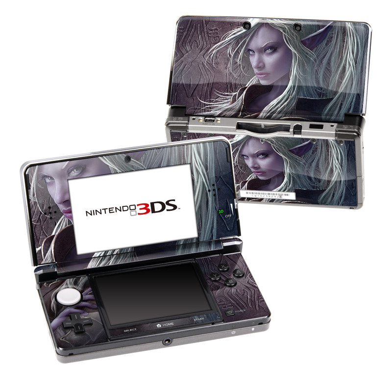 Nintendo 3DS Original Skin design of Cg artwork, Beauty, Purple, Lady, Illustration, Fictional character, Long hair, Photography, Art, Portrait, with black, gray, purple colors
