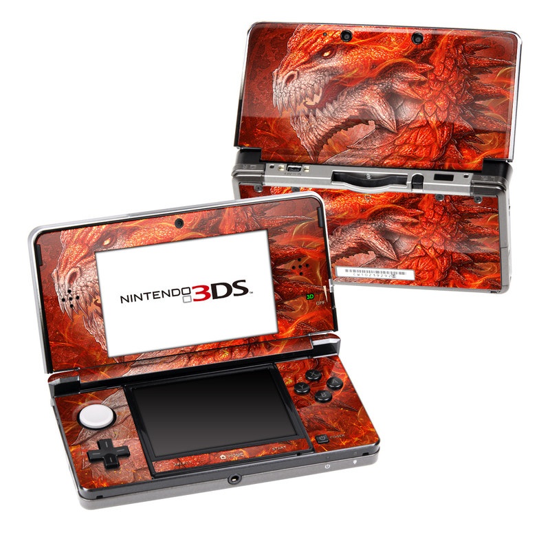 Nintendo 3DS Original Skin design of Fictional character, Cg artwork, Illustration, Art, Demon, Geological phenomenon, Mythical creature, Dragon, Cryptid, with red, orange, yellow colors