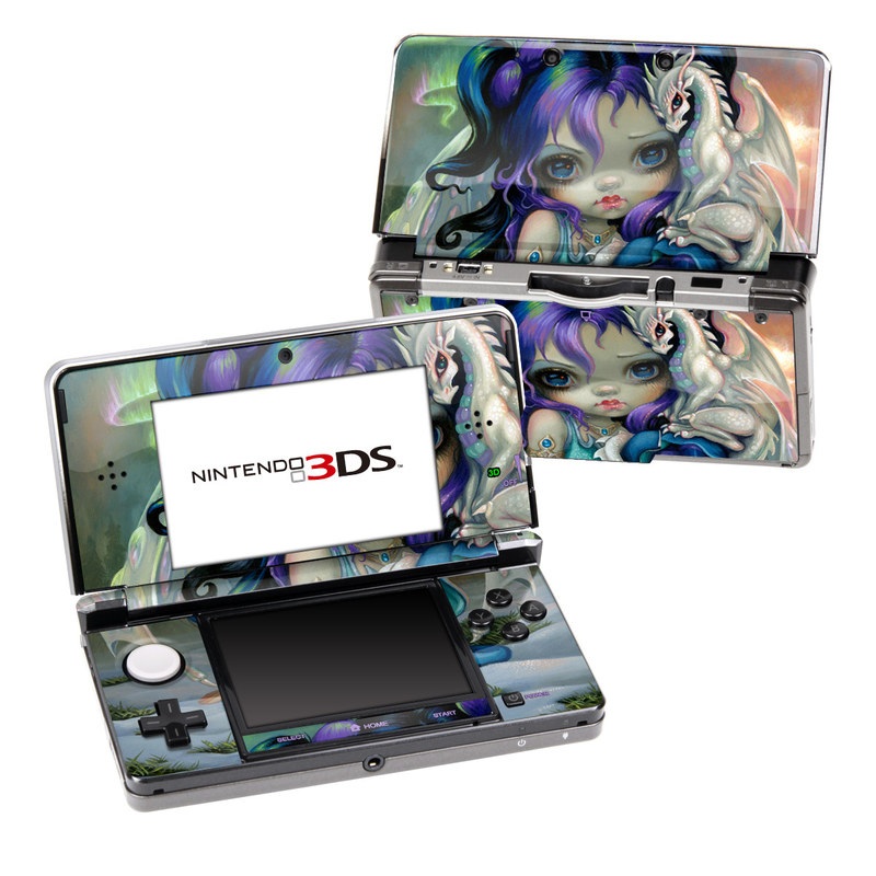 Nintendo 3DS Original Skin design of Illustration, Fictional character, Cg artwork, Art, Mythology, Anime, Mythical creature, with green, blue, purple, yellow, red, white colors