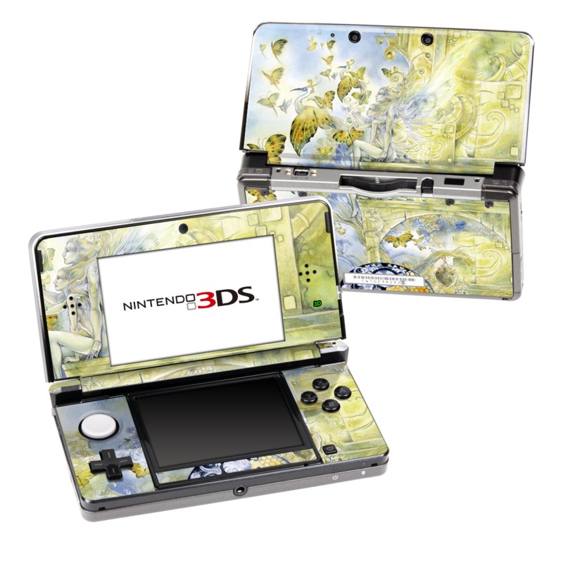 Nintendo 3DS Original Skin design of Illustration, Watercolor paint, Art, Painting, Plant, with gray, green, yellow, purple, black colors