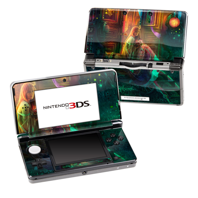 Nintendo 3DS Original Skin design of Illustration, Adventure game, Darkness, Art, Digital compositing, Fictional character, Games, with black, red, blue, green colors