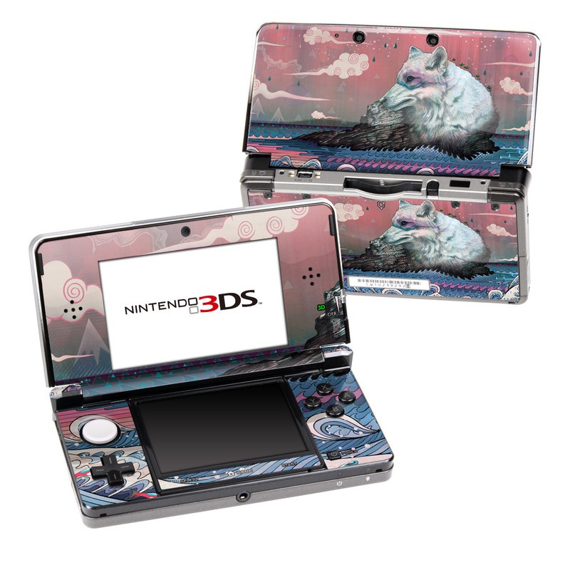 Nintendo 3DS Original Skin design of Illustration, Art, with gray, black, blue, red, purple colors