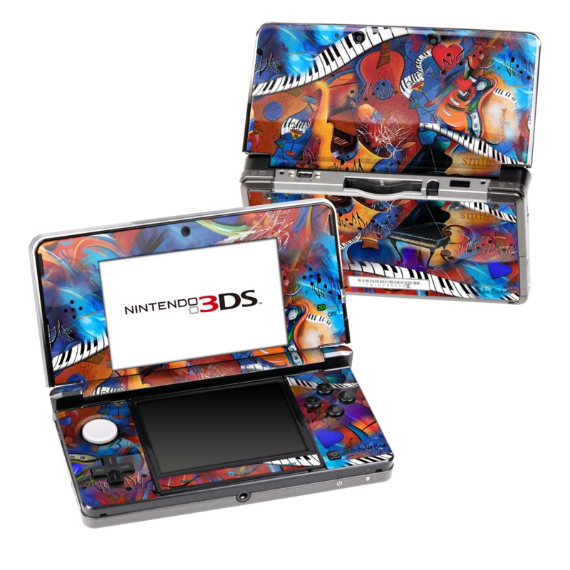 Nintendo 3DS Original Skin design of Art, Graffiti, Mural, Modern art, Street art, Psychedelic art, Fictional character, Graphic design, Visual arts, Animated cartoon, with black, red, blue, gray, green colors