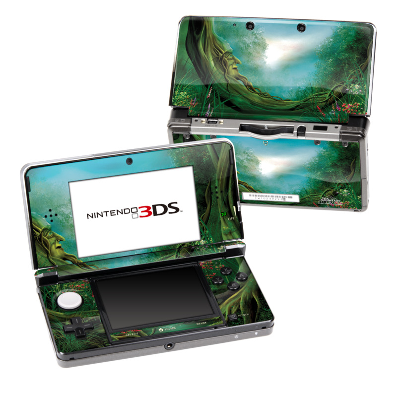Nintendo 3DS Original Skin design of Fractal art, Art, Organism, Fictional character, Earth, Cg artwork, with black, blue, green, gray colors