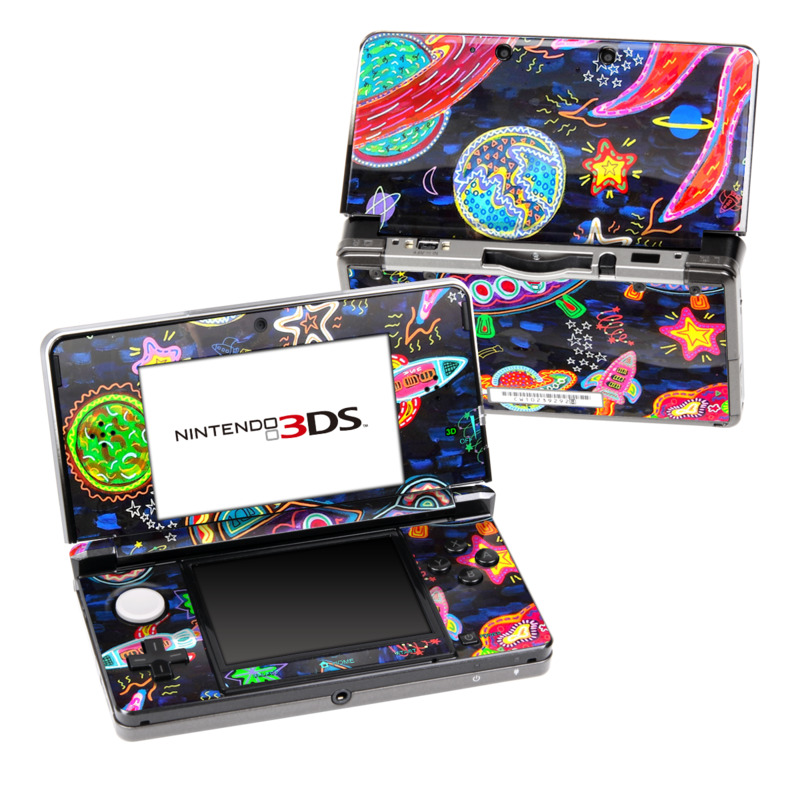 Nintendo 3DS Original Skin design of Pattern, Psychedelic art, Visual arts, Paisley, Design, Motif, Art, Textile, with black, gray, blue, red colors