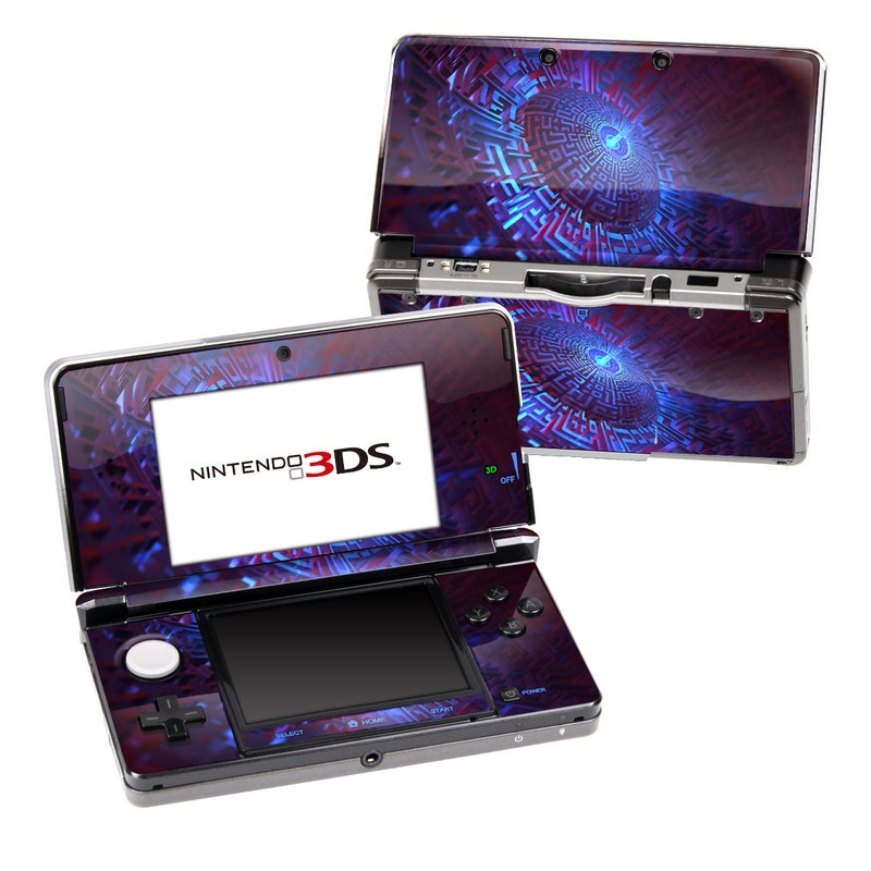 Nintendo 3DS Original Skin design of Blue, Light, Fractal art, Electric blue, Purple, Water, Psychedelic art, Organism, Art, Spiral, with black, blue colors