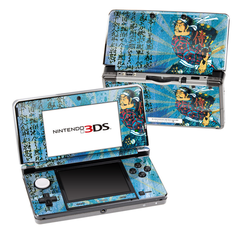 Nintendo 3DS Original Skin design of Art, Illustration, Painting, with blue, black, gray, green, red colors
