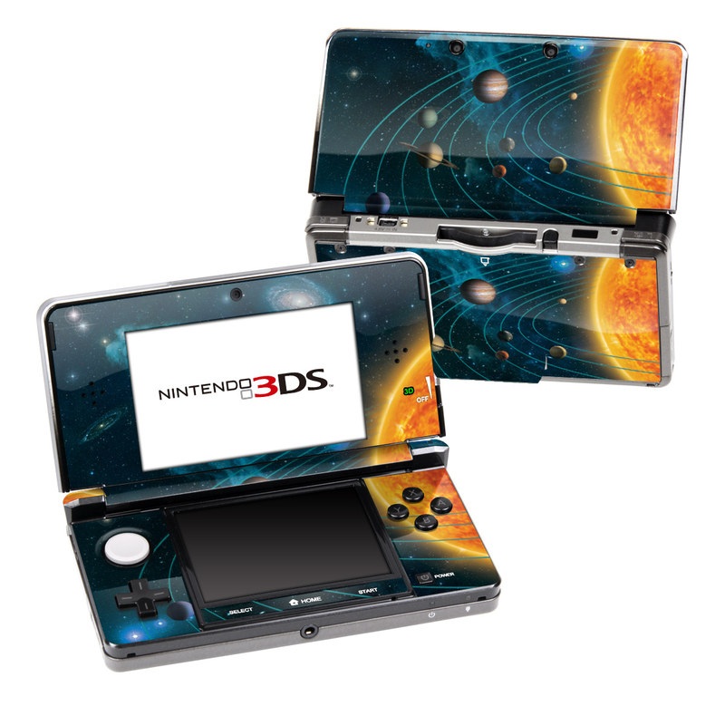 Nintendo 3DS Original Skin design of Astronomical object, Universe, Outer space, Galaxy, Astronomy, Atmosphere, Space, Planet, Science, Sky, with red, yellow, black, blue, brown, white colors