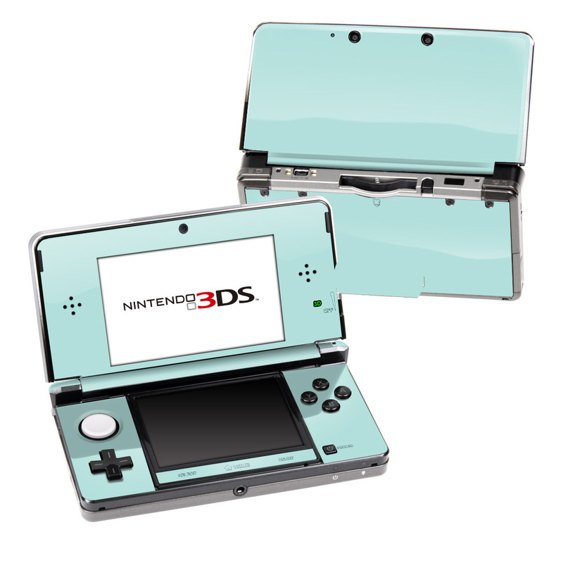 Nintendo 3DS Original Skin design of Green, Blue, Aqua, Turquoise, Teal, Azure, Text, Daytime, Yellow, Sky, with blue colors