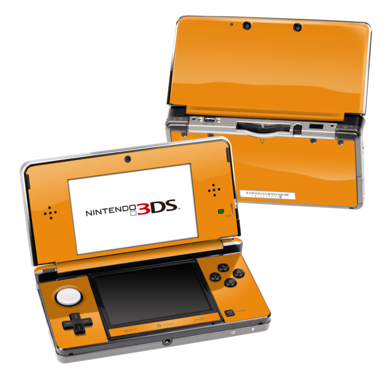 Nintendo 3DS Original Skin design of Orange, Yellow, Brown, Text, Amber, Font, Peach, with orange colors