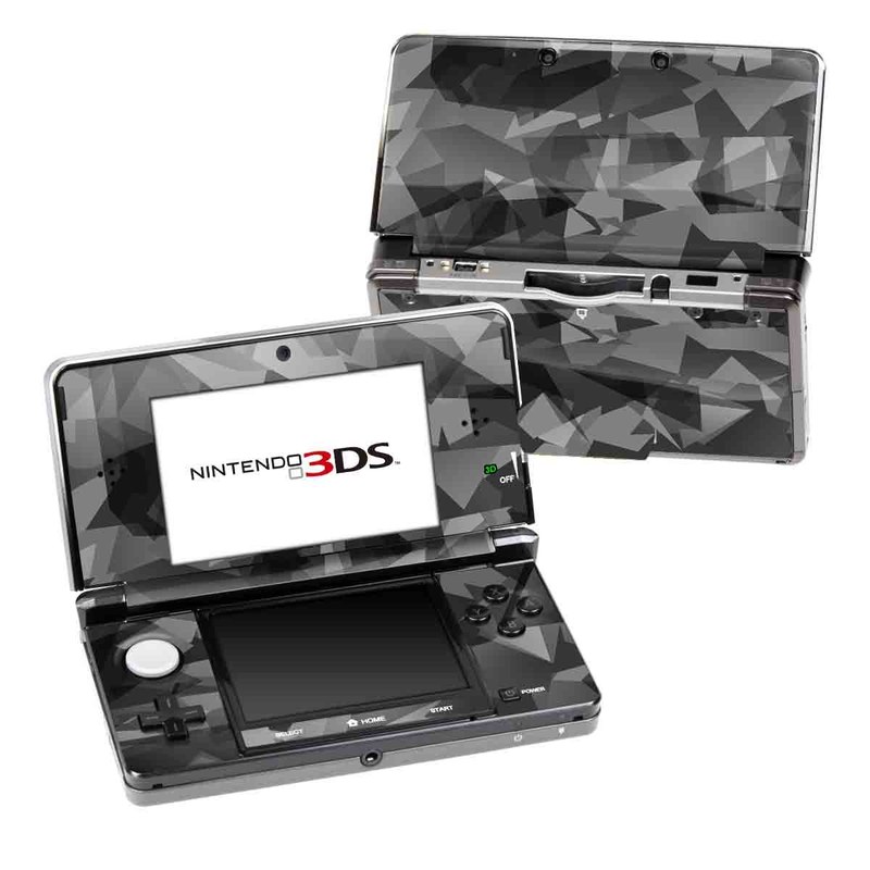 Nintendo 3DS Original Skin design of Black, Pattern, Triangle, Black-and-white, Monochrome, Grey, Design, Line, Architecture, Monochrome photography, with black, gray colors