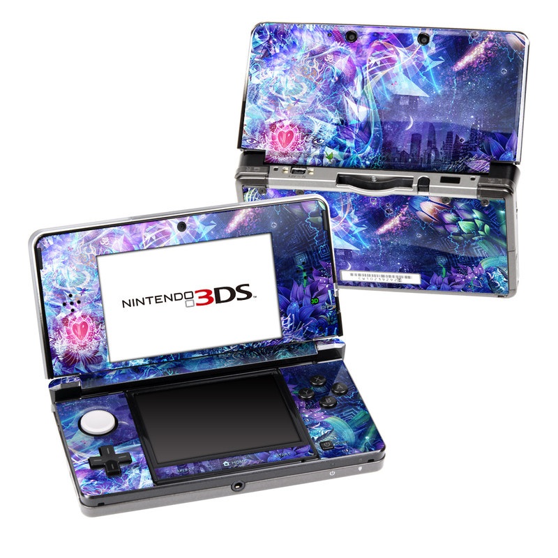 Nintendo 3DS Original Skin design of Blue, Purple, Violet, Lavender, Majorelle blue, Psychedelic art, Electric blue, Organism, Art, Design, with blue, green, purple, red, pink colors