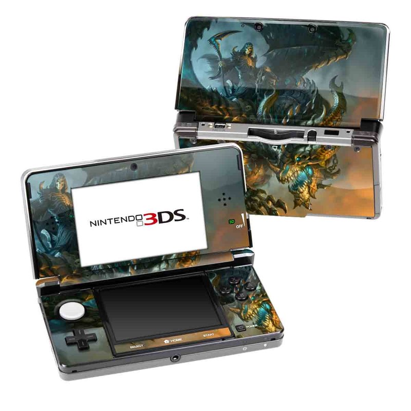 Nintendo 3DS Original Skin design of Dragon, Cg artwork, Fictional character, Mythical creature, Demon, Mythology, Illustration, Cryptid, Art, with orange, yellow, black, brown, blue, white colors