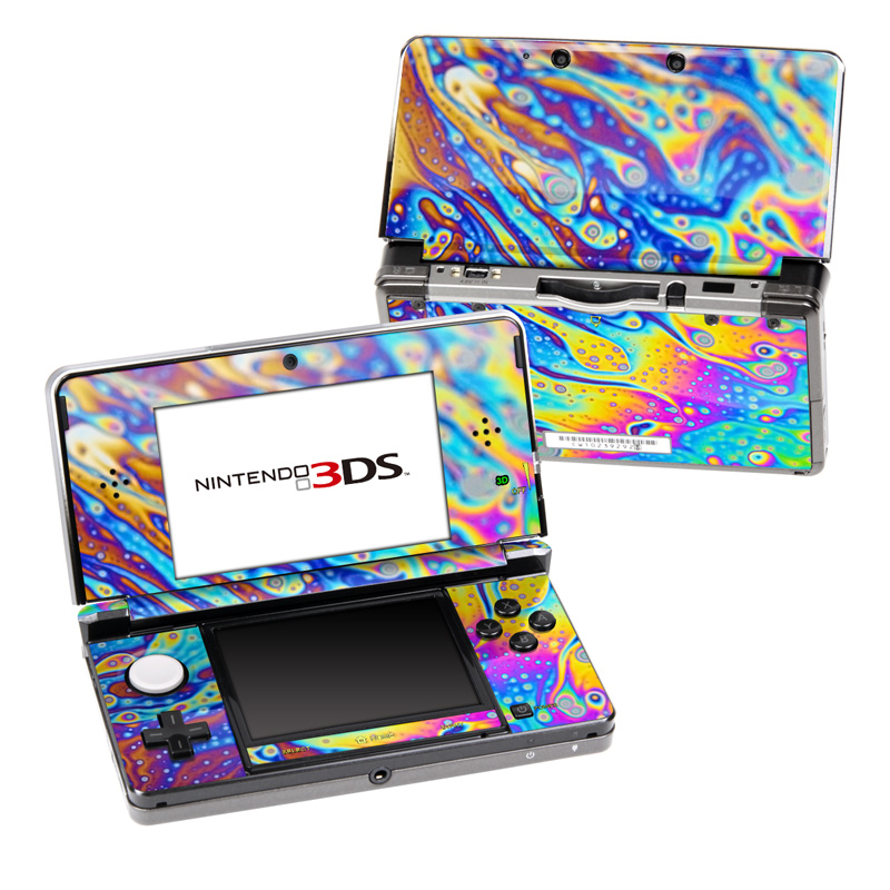 Nintendo 3DS Original Skin design of Psychedelic art, Blue, Pattern, Art, Visual arts, Water, Organism, Colorfulness, Design, Textile, with gray, blue, orange, purple, green colors