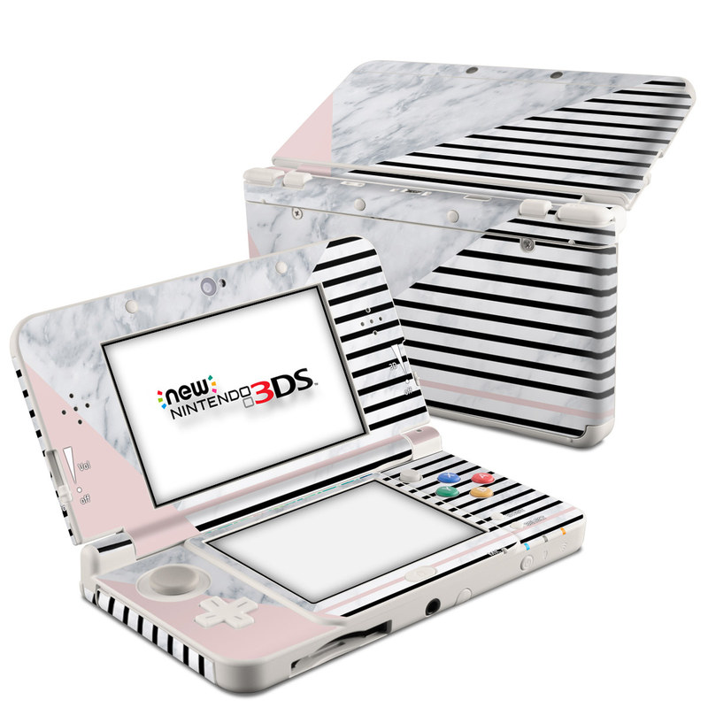 Nintendo 3DS Skin design of White, Line, Architecture, Stairs, Parallel, with gray, black, white, pink colors
