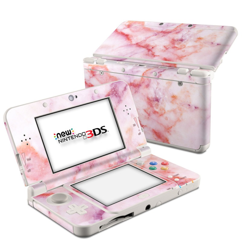 Nintendo 3DS Skin design of Pink, Skin, Flesh, Textile, Fur, with pink, red, white, purple, orange colors