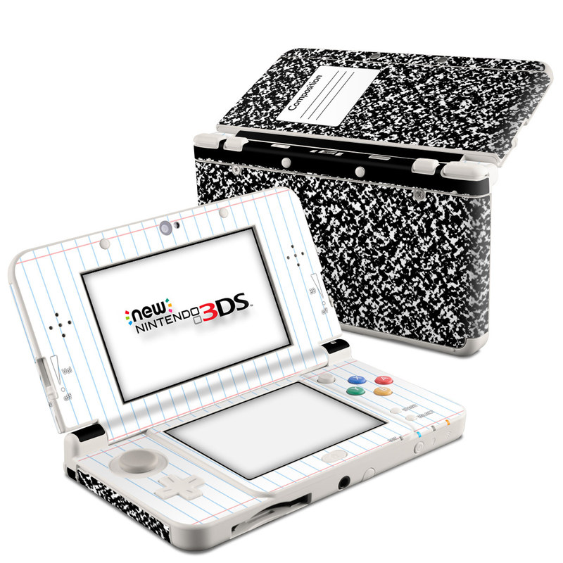 Nintendo 3DS Skin design of Text, Font, Line, Pattern, Black-and-white, Illustration with black, gray, white colors