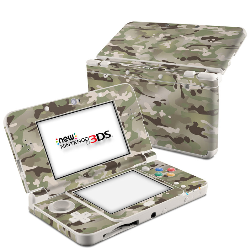 Nintendo 3DS Skin design of Military camouflage, Camouflage, Pattern, Clothing, Uniform, Design, Military uniform, Bed sheet with gray, green, black, red colors