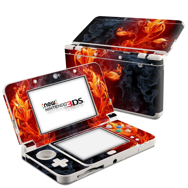 Nintendo 3DS Skin design of Flame, Fire, Heat, Red, Orange, Fractal art, Graphic design, Geological phenomenon, Design, Organism, with black, red, orange colors