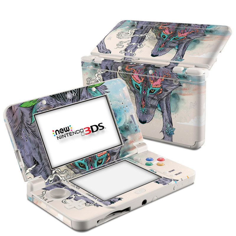 Nintendo 3DS Skin design of Illustration, Boar, Art, Drawing, Fictional character, Sketch, Suidae, with gray, pink, black, blue, yellow colors