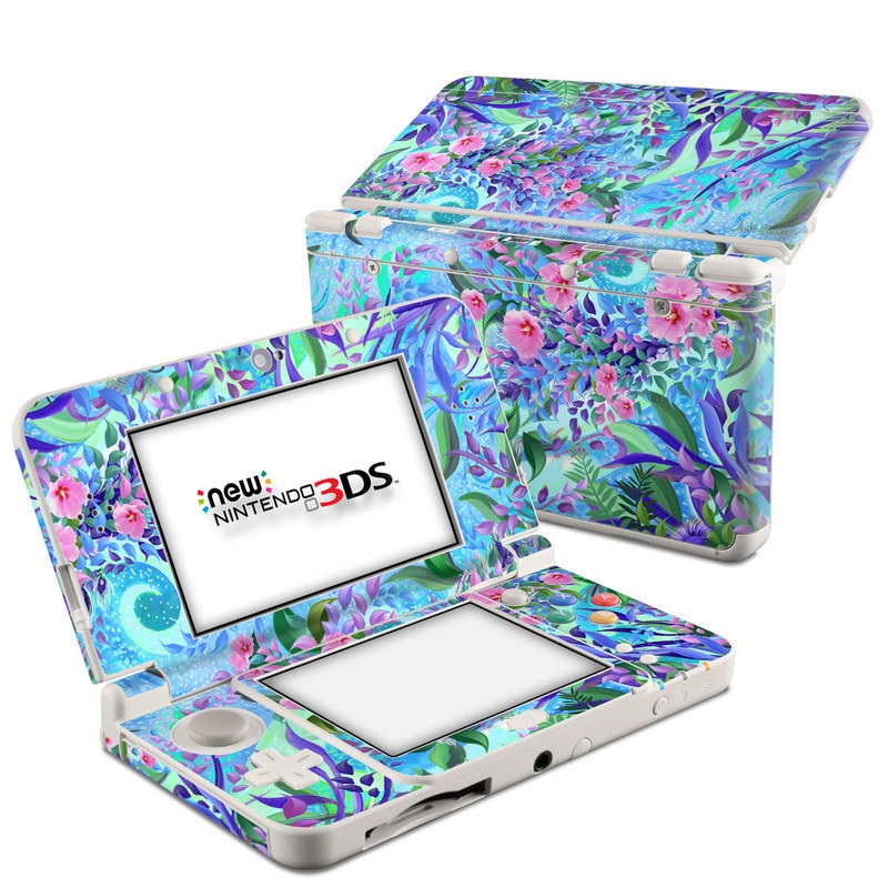 Nintendo 3DS Skin design of Psychedelic art, Pattern, Lilac, Purple, Art, Pink, Design, Fractal art, Visual arts, Organism, with gray, blue, purple colors