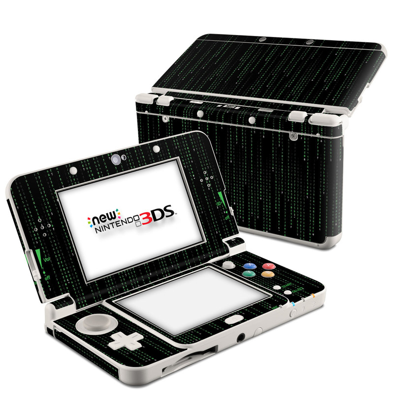 Nintendo 3DS Skin design of Green, Black, Pattern, Symmetry, with black colors