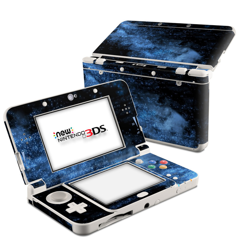 Nintendo 3DS Skin design of Sky, Atmosphere, Black, Blue, Outer space, Atmospheric phenomenon, Astronomical object, Darkness, Universe, Space, with black, blue colors