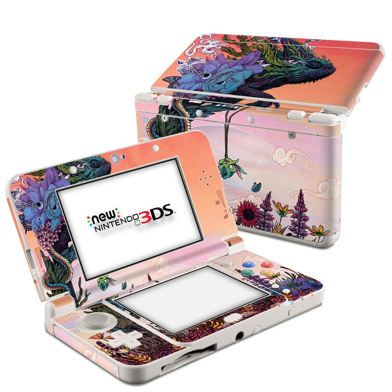 Nintendo 3DS Skin design of Illustration, Fictional character, Fiction, Art, Organism, Plant, Tree, Graphic design, Cg artwork, with red, orange, green, purple, white, blue, brown colors