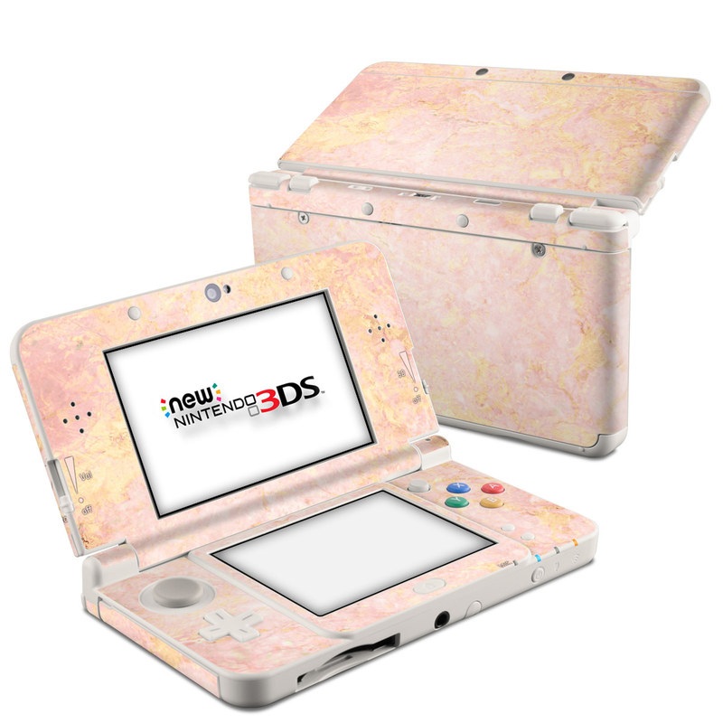 Nintendo 3DS Skin design of Pink, Peach, Wallpaper, Pattern with pink, yellow, orange colors