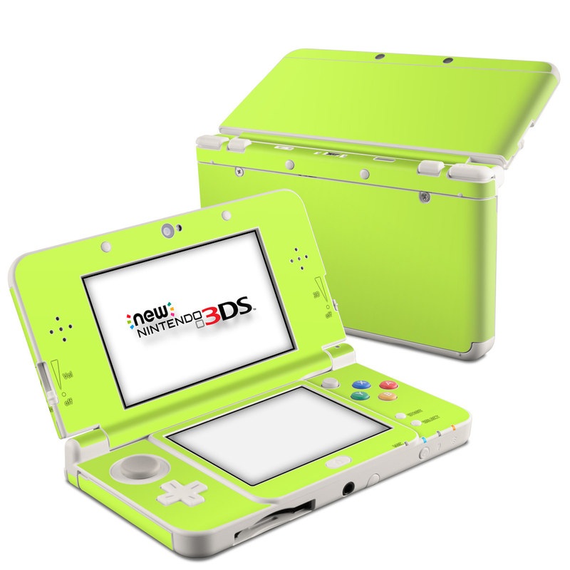 Nintendo 3DS Skin design of Green, Yellow, Text, Leaf, Font, Grass, with green colors