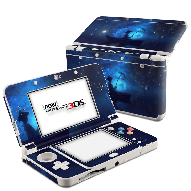 Nintendo 3DS Skin design of Sky, Night, Atmosphere, Light, Atmospheric phenomenon, Darkness, Screenshot, Space, Midnight, Moonlight, with white, blue, black, green, orange colors