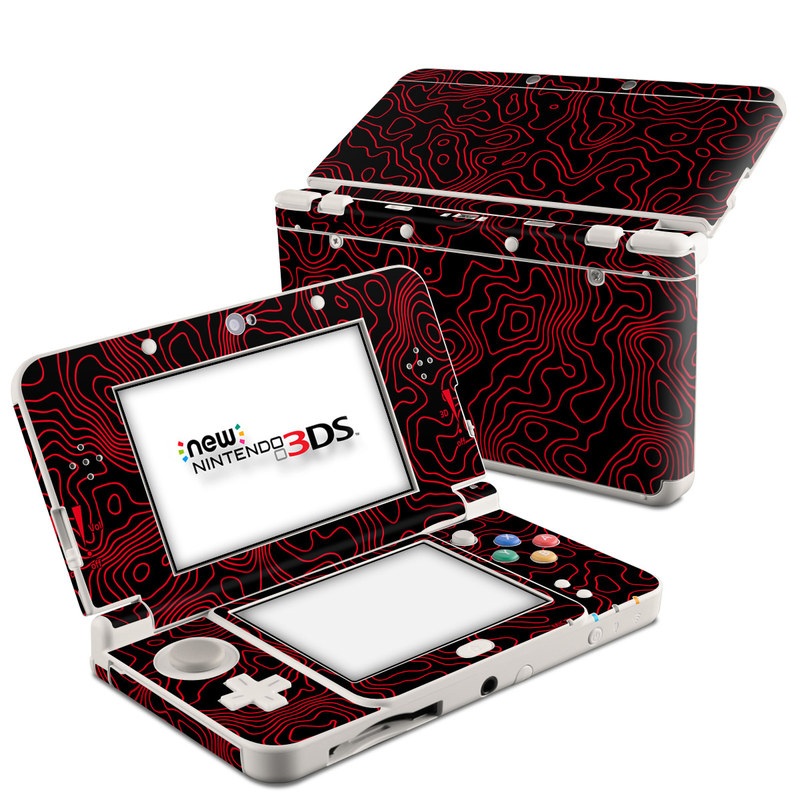 Nintendo 3DS Skin design of Pink, Art, Motif, Magenta, Font, Pattern, Symmetry, Rectangle, Circle, Electric blue with black, red colors