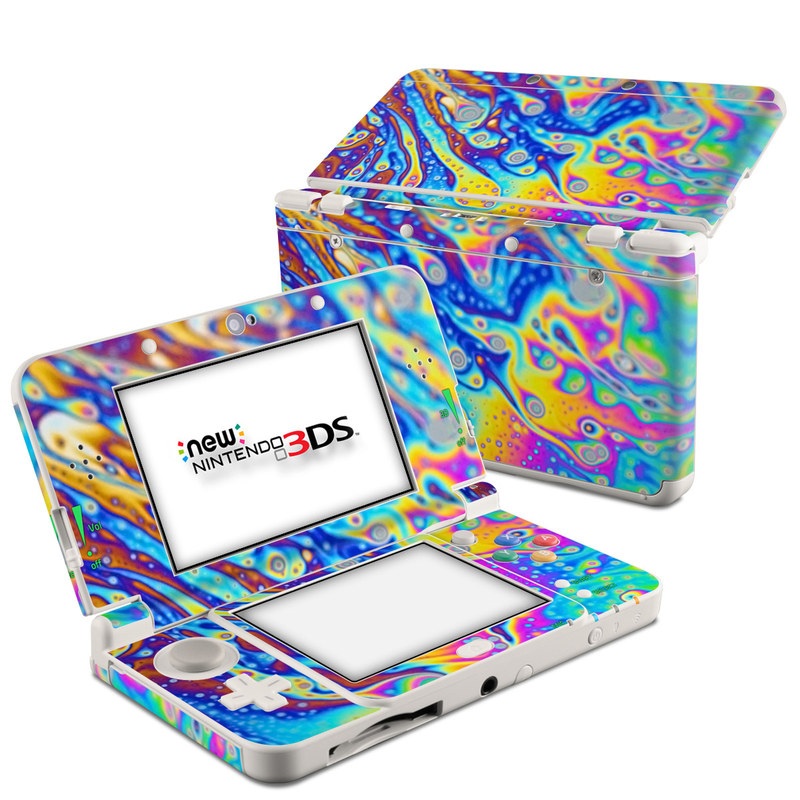 Nintendo 3DS Skin design of Psychedelic art, Blue, Pattern, Art, Visual arts, Water, Organism, Colorfulness, Design, Textile, with gray, blue, orange, purple, green colors