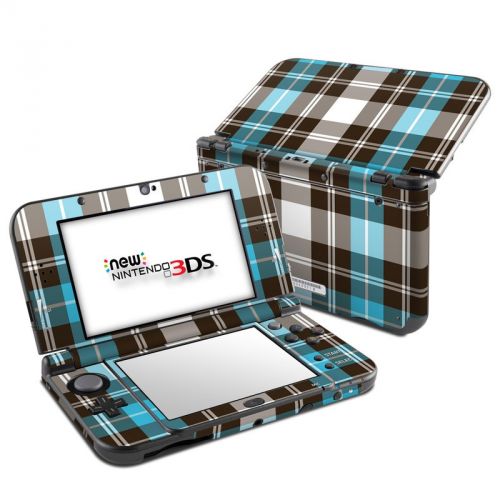 Turquoise Plaid Nintendo 3DS LL Skin