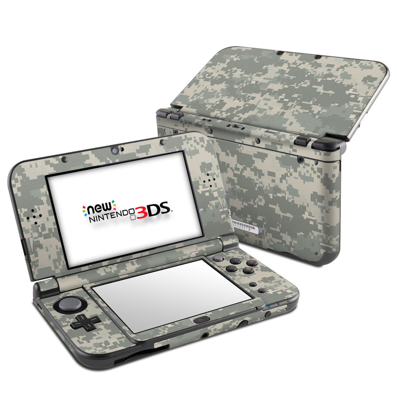Nintendo 3DS LL Skin design of Military camouflage, Green, Pattern, Uniform, Camouflage, Design, Wallpaper, with gray, green colors