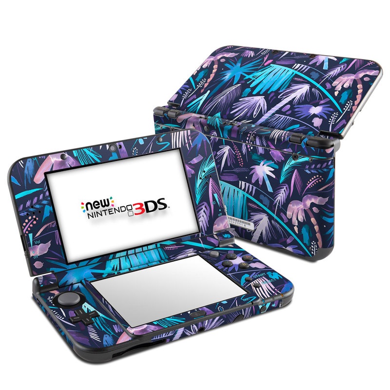 Nintendo 3DS LL Skin design of Purple, Blue, Graffiti, Pattern, Psychedelic art, Art, Violet, Lilac, Design, Electric blue, with blue, purple, black, white, pink colors