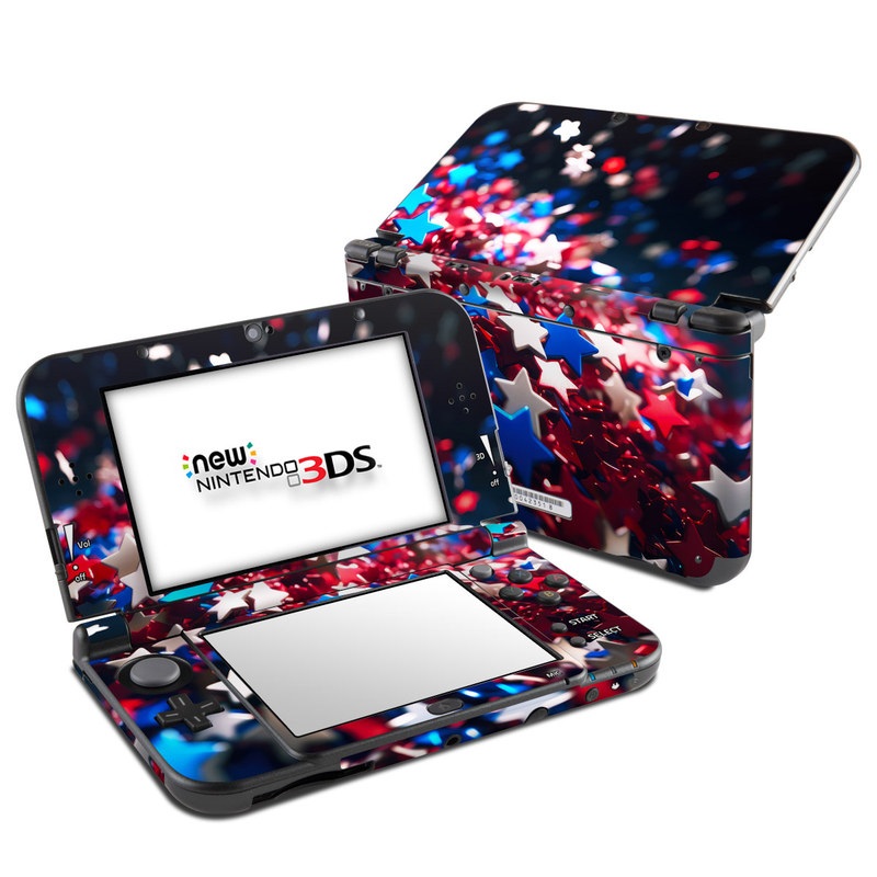 Nintendo 3DS LL Skin design of Colorfulness, Petal, Plant, Magenta, Font, Electric blue, Event, Close-up, Macro photography, Flowering plant, with red, blue, white, black colors