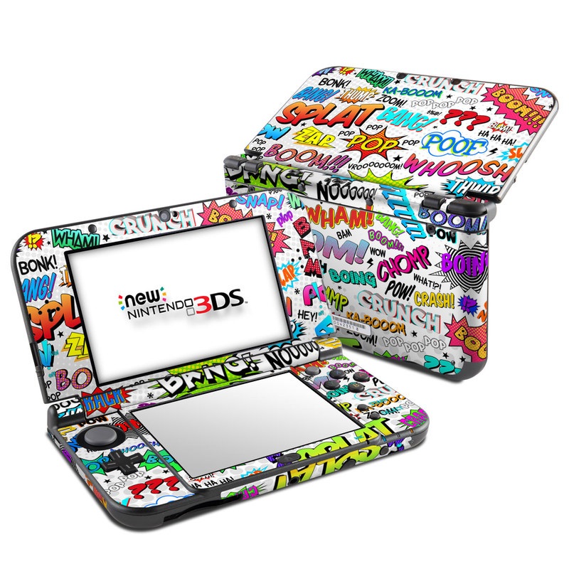 Nintendo 3DS LL Skin design of Text, Font, Line, Graphics, Art, Graphic design, with gray, white, red, blue, black colors