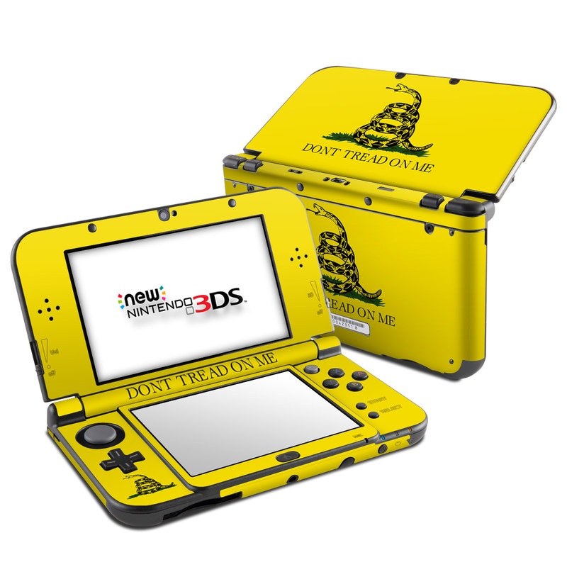 Nintendo 3DS LL Skin design of Yellow, Font, Logo, Graphics, Illustration, with orange, black, green colors