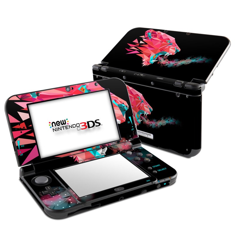 Nintendo 3DS LL Skin design of Pink, Graphic design, Illustration, Design, Organism, Graphics, Font, Art, Animation, Pattern, with black, red, pink, gray colors