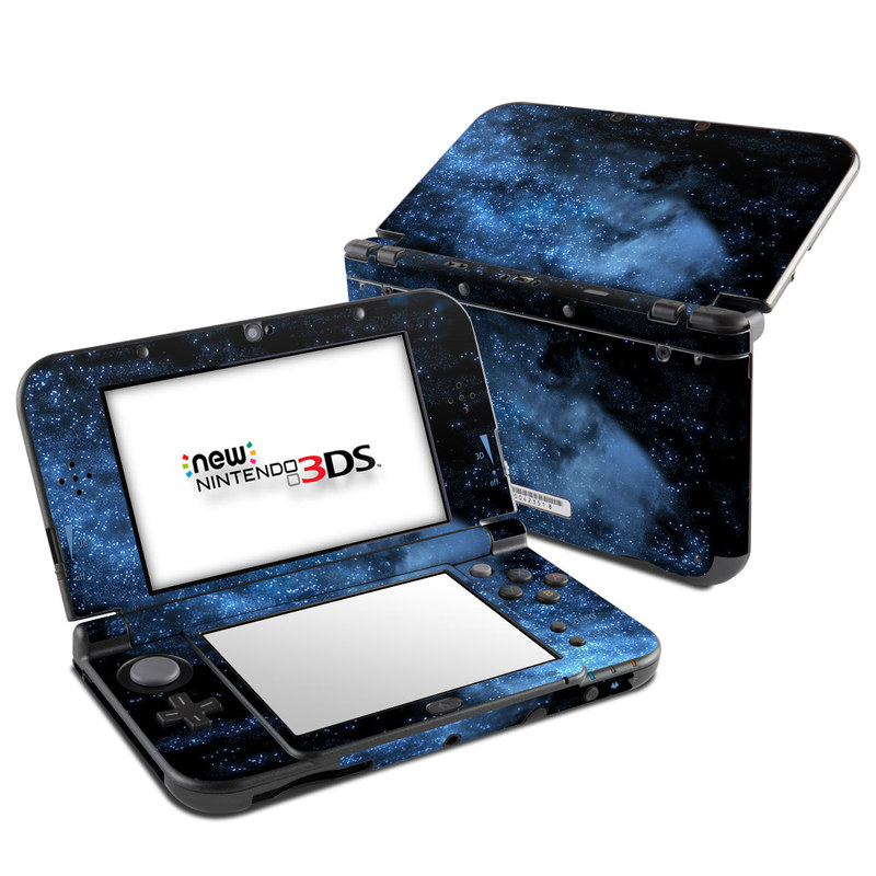 Nintendo 3DS LL Skin design of Sky, Atmosphere, Black, Blue, Outer space, Atmospheric phenomenon, Astronomical object, Darkness, Universe, Space, with black, blue colors